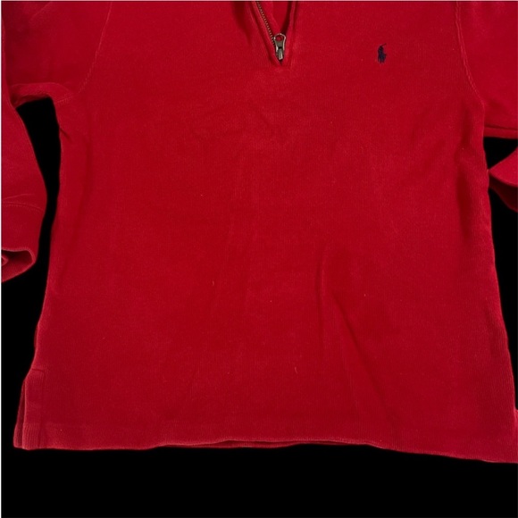 Polo Ralph Lauren pullover half zip red sweater boys M 10-12 holiday Christmas - Picture 4 of 4